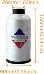 Sissewpro Bonded Nylon Thread 69 Upholstery T70 #69 210D/3, 1xWhite+1xBlack