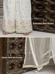 Trendmalls Womens Georgette Embroidery Work Kurta Sharara Set Dupatta Kurta Set