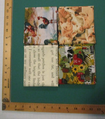 Cotton Quilt Fabric Lot of 4 FQs Farm Chicken Cow Pig Barns