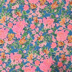 Lilly Pulitzer Cotton Poplin Fabric Multi Rose To The Occasion 36″ X 57″