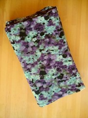 Purple Multi Floral Print Polyester Blend Knit Fabric 2 Yds x 60 inch wide piece