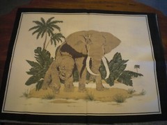 4 African Safari Animals Fabric Quilting Pillow Panels 22 x 17