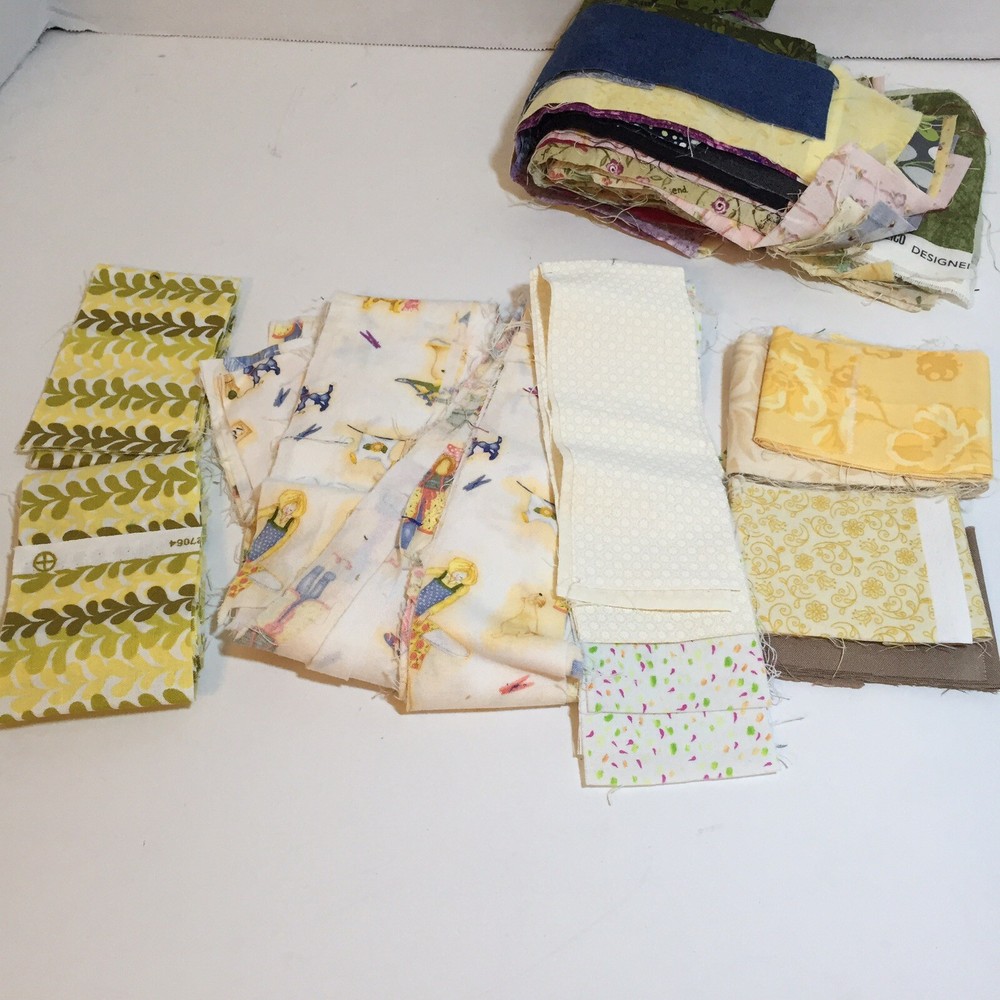 1 Pound 2 Ounces Cotton Print Fabric Quilt Scraps Leftovers F
