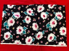 Cranston Print Works Schwartz Liebman Fabric Bright Floral Black Cotton 3.7yards