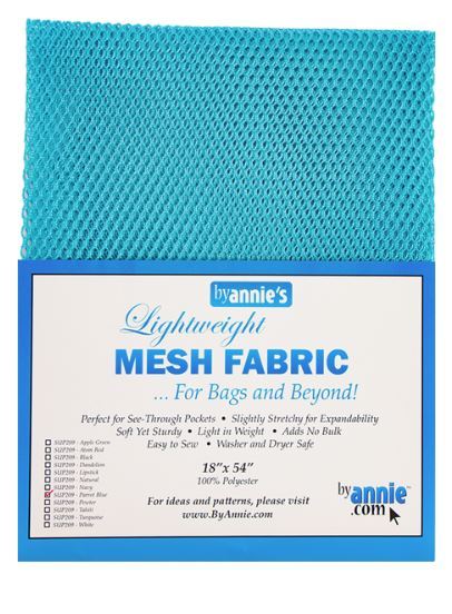 ByAnnie Parrot Blue Lightweight Mesh Fabric 45 x 137cm (18 x 54″)