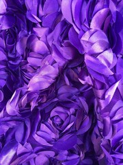 Maci PURPLE 3D Floral Polyester Satin Rosette on Mesh Fabric by the Yard – 10057