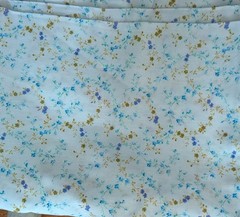 Powder Blue Calico Small Floral Cotton Blend Shirt Wt Fabric BTHY x 45″ W pc