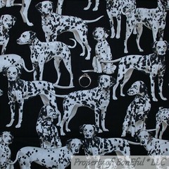 BonEful Fabric FQ Cotton Quilt Black White B&W Border Collie Gray USA Sport Dog