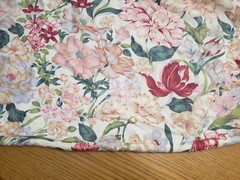 Placton Rounded Large Fabric Piece Multicolor Floral Linen? Cottagecore READ