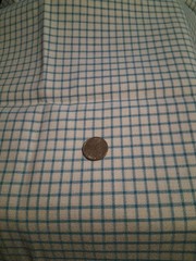 Blue And White Cotton Blend Checks/Plaid Fabric 45″ X 56″