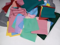 Vintage Scrap Fabric Pieces Various Colors Polyester 1 Pound Lot Destash