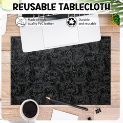 73” x 55” Tooled Faux Leather Sheets Vintage Floral Embossed Faux Leather F…
