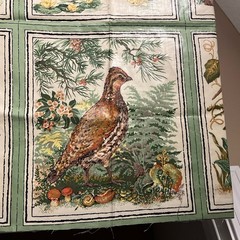Cyrus Clark Wildlife Vtg Fabric Chintz 7 Panels Animal Frog Raccoon Fish 26.5×38