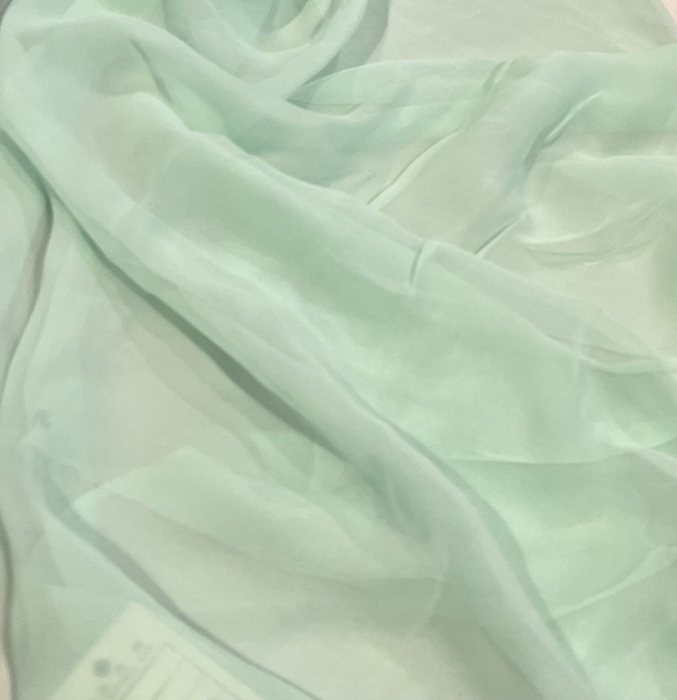 Mint Green 100% Silk Chiffon Fabric 45” Width Sold By The Yard