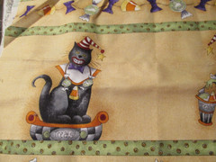 1 Yards x 44″ Quilt Fabric Prim Halloween Connecting Threads Owl Cat Witch Funny