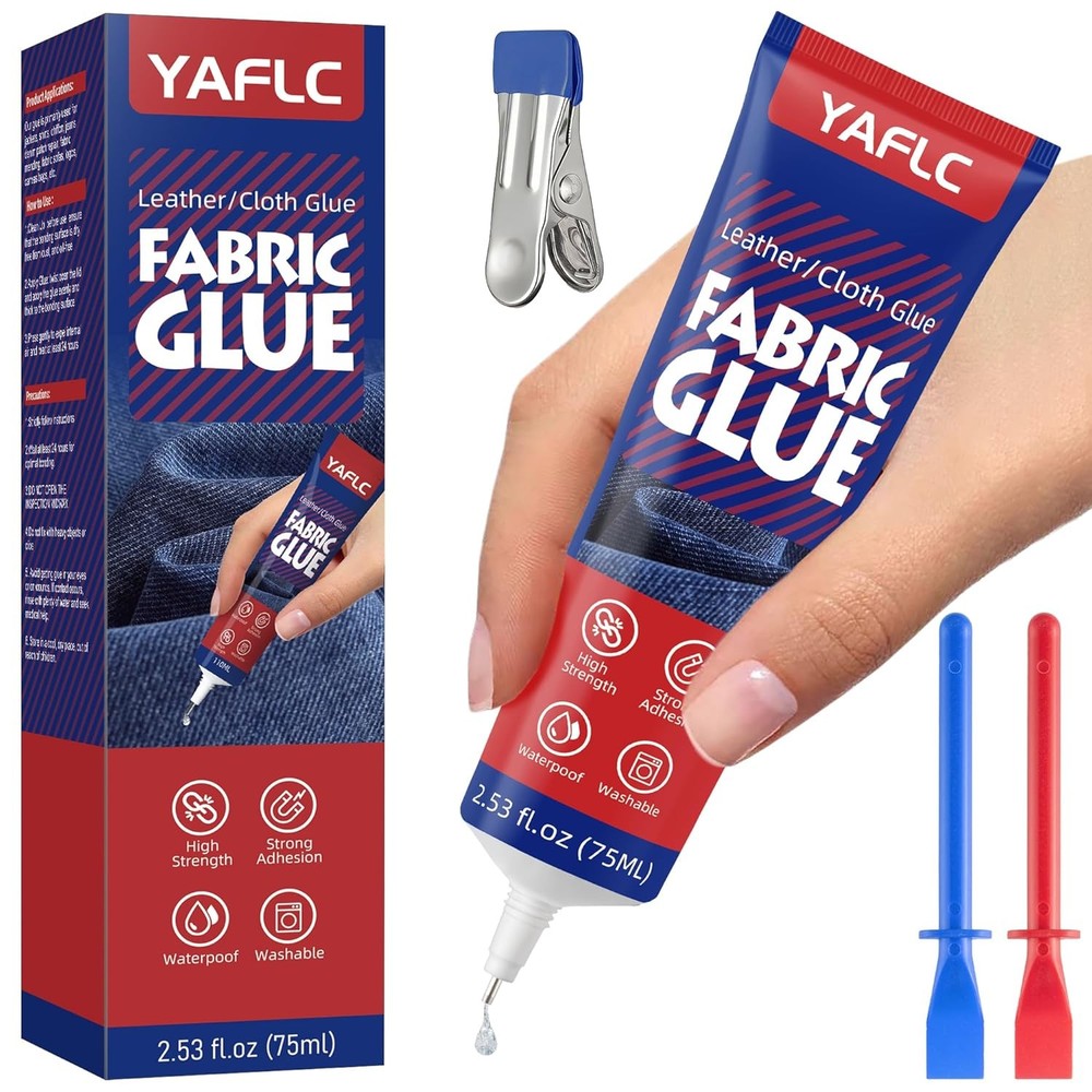 Permanent Fabric Glue Clear Fabric Adhesive for Fabric Patch Repair Bonding