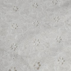 32″Wx 3 Yards Fabric Ivory Embroidered Off-White Eyelet Lace Cotton Blend Floral