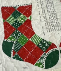 Vintage Spring Mills 2 Christmas Stocking Cut Sew Quilt Fabric Panel 4640