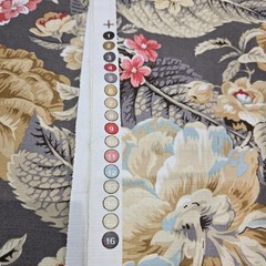 Waverly Floral Flourish Decorator Fabric Gray Coral Aqua Floral 54 x 36″