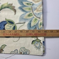 ​P Kaufmann Brissac Sapphire Linen Blend Fabric Floral Jacobean Fleur De Leaf…