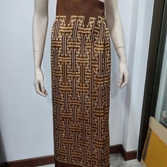 Thai Antique Silk Fabric Dark Brown Beige Hand Woven100% (For Crafting)