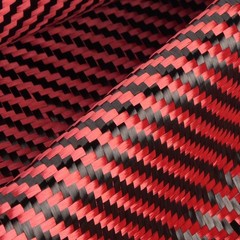 Carbon Fiber Cloth Roll 4.9ft x 12 Inch 2×2 Twill Weave 3k/220g Repair Red
