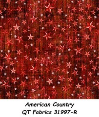 American Country Cotton Quilt fabric QT 31997-R Patriotic Stars on Red