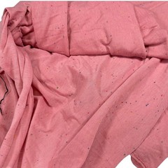 3 Yard 8″ x 66″ Pink Jersey Knit Fabric Rainbow Confetti Neps Speckled Textile