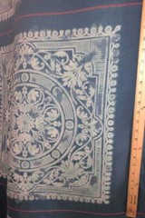 CLASSIC BLUE PILLOW PANELS FABRIC 100% COTTON 23″ X 45″ UNIQUE ABSTRACT DESIGN
