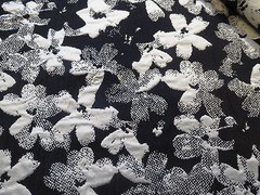 Black/Silver Floral Jacquard Suiting – Retro Look, Oh, So, Cute! REVERSIBLE!!