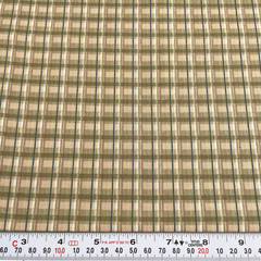 Giordano Studios Shades of Green Plaid Cotton Fabric Half Yard Remnant 18″ x 43″