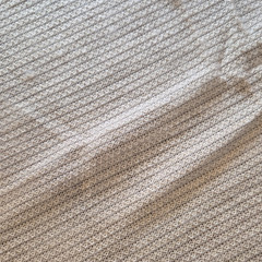 Vintage 63″x46″ Beige Knit Waffle Fabric