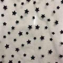 Black Star Flocking Tulle Lace Fabric Star Embroidery Lace Bridal Dress Fabric