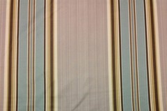 P KAUFMANN SATEEN STRIPE BEIGE BLUE POLISHED SATEEN FABRIC BY THE YARD 58″W