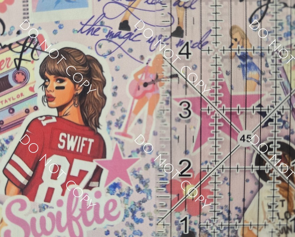 Custom 100% Cotton Woven Fabric Taylor Swift Singer Pink By The 1/4 Yard 9×56