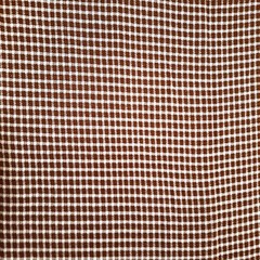 Vintage Double Knit Tube Fabric 2.72 Yards Brown White Houndstooth Check 1970s