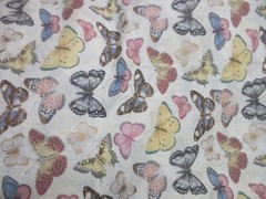 2 yds & 32″ x 42″ Joann Buttercream Fabric Butterfly Butterflies Gold accents