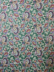 Vintage Cranston Paisley Sage Green Cotton Quilting Fabric Spring Floral 2.75 yd