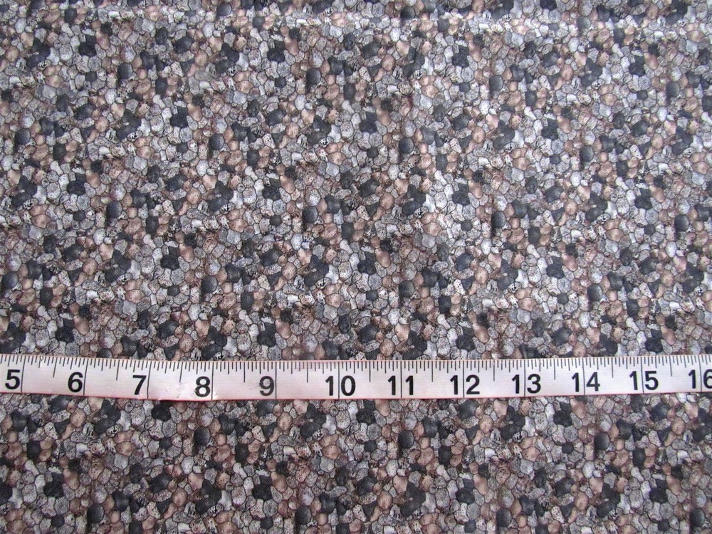 1 yd 100% Cotton Fabric “pebbles” Dark Grey, Greys & Browns