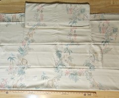 Vintage Safari Jungle Cotton Fabric! 5.75 YARDS Sewing, Tribal, Elephant, Zebra