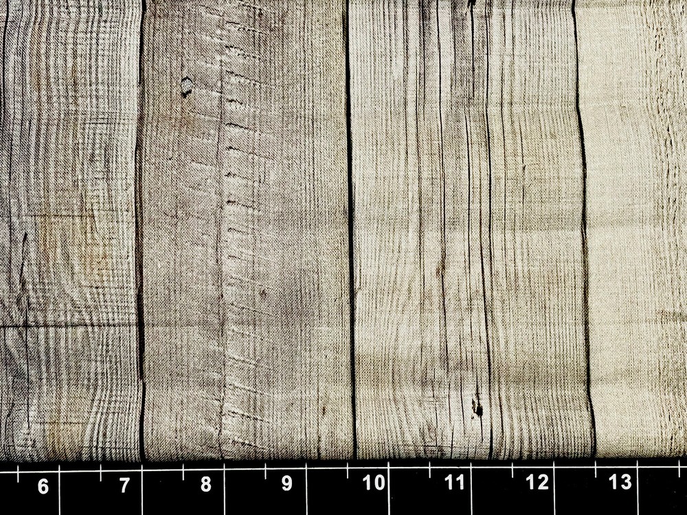 Tina Scrap Wood Grain Pannel Fence Board Whitewash Gray FABRIC 9″x21″ COTTON