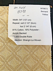 THIBAUT Bernard in Yellow 16 3/4″ Textural Fabric Sample + small extra