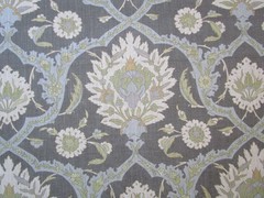 Lewis & Wood Damascus Dreams 34″ t fold Linen Blend Fabric Print Bronze Colorway