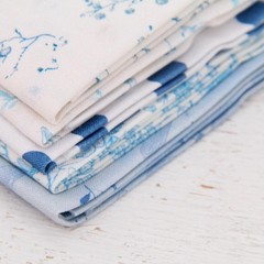 Threadart Cotton Quilting Fabric By The Yard – Vintage – Lt. Blue Toile