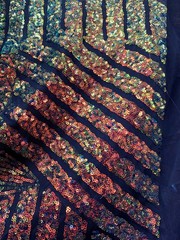 Thea RAINBOW Geometric Sequins Diamond & Stripes on Poly Spandex Fabric by the