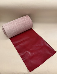 Vintage Roll of Red Vinyl Fabric – Over 40 Feet Long – 9″ wide -Repurpose Crafts
