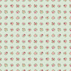 Northcott Blush Sateen by Michel Design Works SP25619 72 Green Floral GridCotton