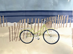 New Bicycle Shore Outdoor Solarium Richloom Upholstery Fabric Remnants 38″x52″