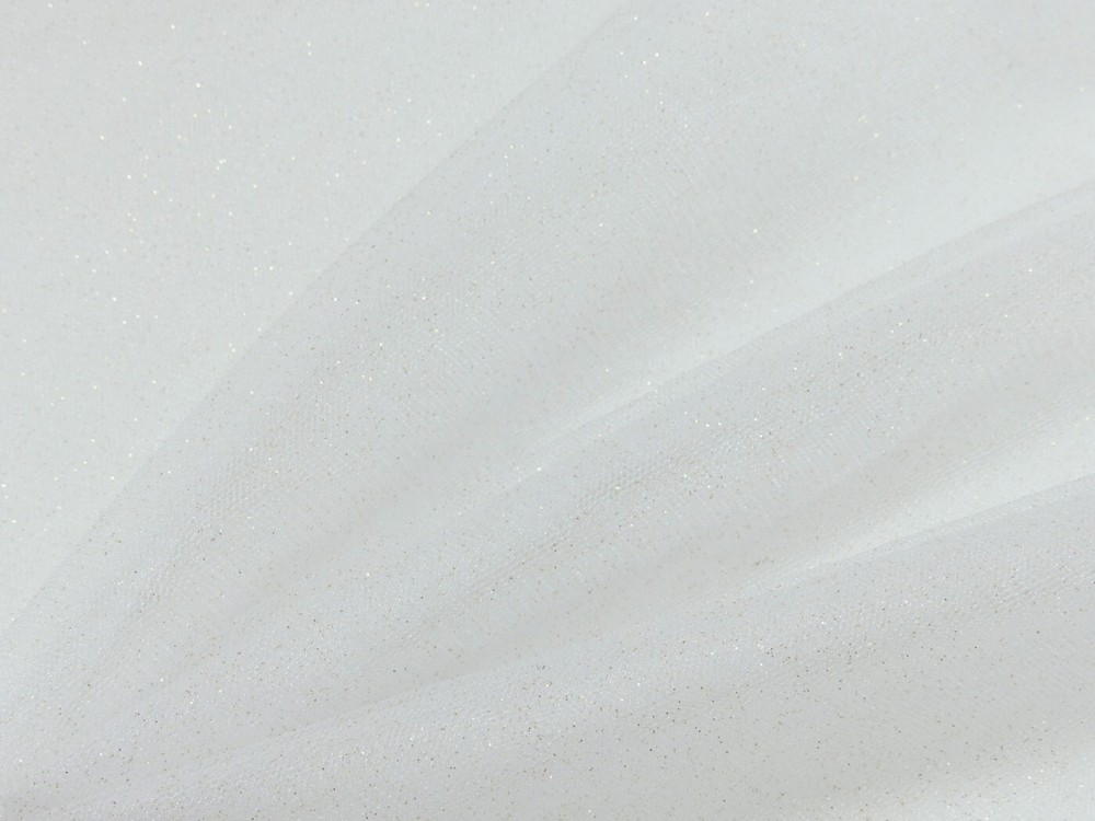 1m x 1.50m glitter tulle white sold by the metre 95% nylon 5% lurex – wedding / carnival