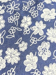 Vintage Flower Printed Denim